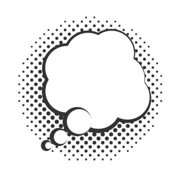 Pop art speech bubble, halftone style icon linear design white background Stock Illustration