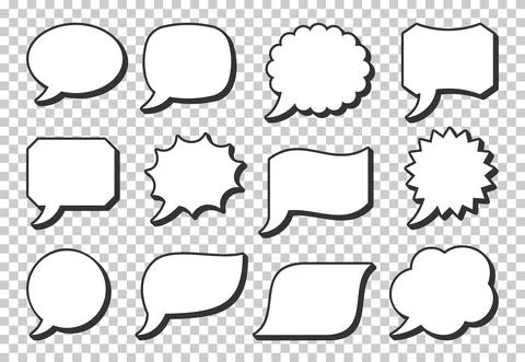 Pop art speech bubble icon set retro frame shapes Stock Illustration