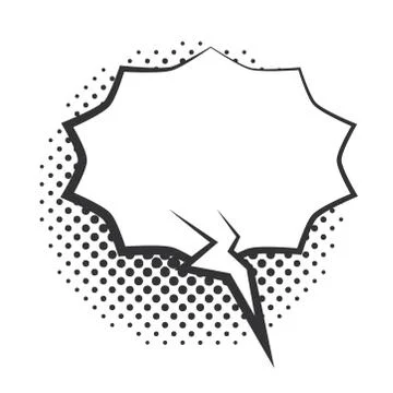 Pop art speech bubble message, halftone style linear design white background 스톡 일러스트