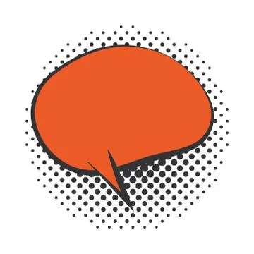 Pop art speech bubble message halftone style, flat design white background Stock Illustration