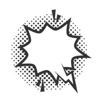 Pop art speech bubble retro halftone style, linear design white background Stock Illustration