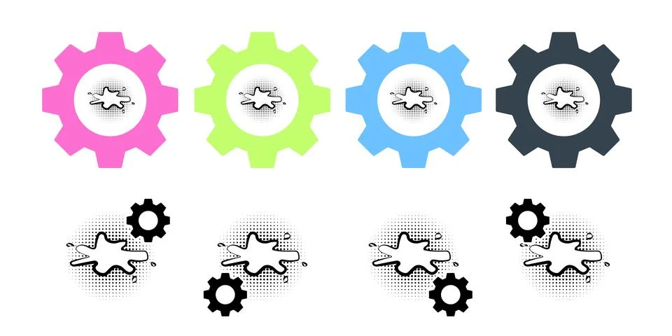 Pop art, speech bubble, splash vector icon in gear set illustration for ui and Stock Illustration