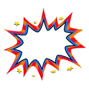 Pop art speech bubble template for your design. Comics style pop-art empty bang Stock Illustration