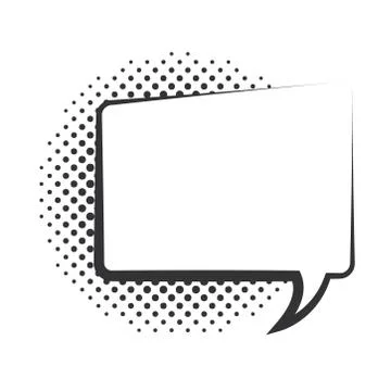 Pop art speech bubble template halftone style, linear design white background Illustrazione stock