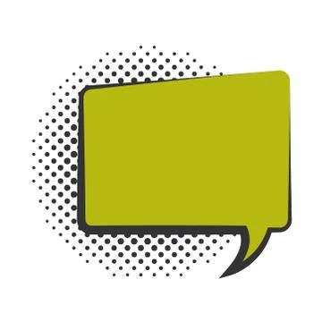 Pop art speech bubble template halftone style, flat design white background Stock Illustration