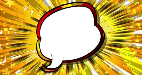Pop art speech bubble on yellow comic book background Stock Footage 172424770