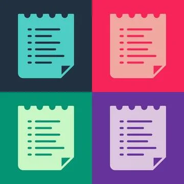 Pop art Sport training program or fitness plan icon isolated on color background Stock Illustration
