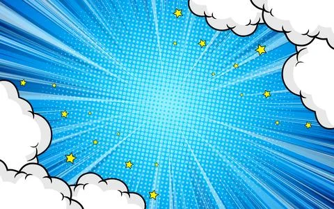 Pop art style comic book page background with blank space. Template with te.. Stock Illustration