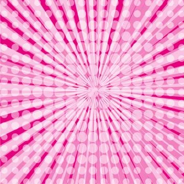Pop art style halftone explosion with light rays. Stock Illustration