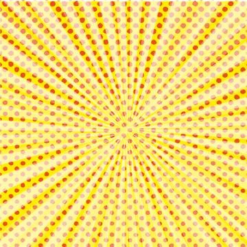 Pop art style halftone explosion with light rays. イラスト素材