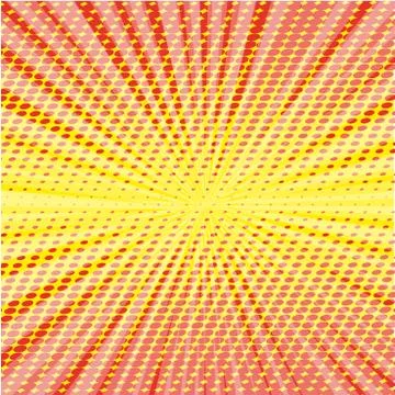 Pop art style halftone explosion with light rays. Stock Illustration