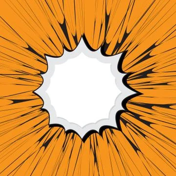 Pop art style speech bubble design on rays background. Text banner Stock-Illustration