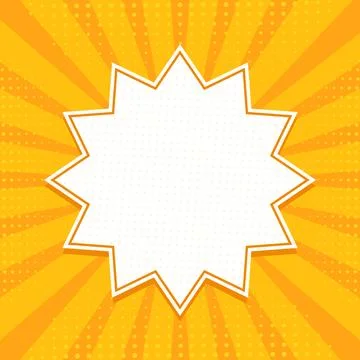 Pop art style template with blank geometric shape for text. Comic background 库存插图