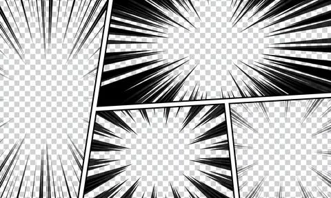 Pop art style transparent comic page background Stock Illustration