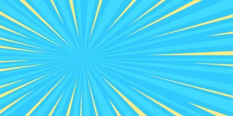 Pop art sun blue background Stock Illustration