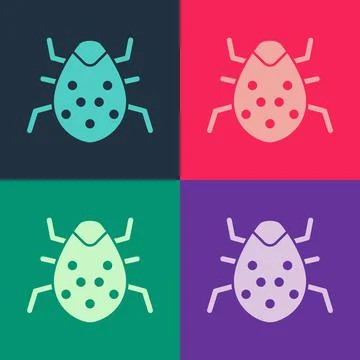 Pop art System bug concept icon isolated on color background. Code bug concept Stock Illustration