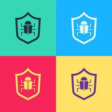 Pop art System bug concept icon isolated on color background. Code bug concept 库存插图