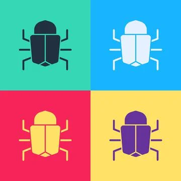 Pop art System bug concept icon isolated on color background. Code bug concept Illustrazione stock