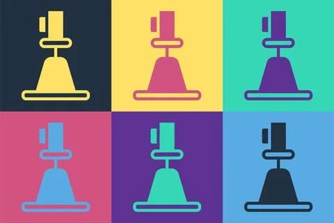Pop art Tacheometer, theodolite icon isolated on color background. Geologic.. Stock Illustration