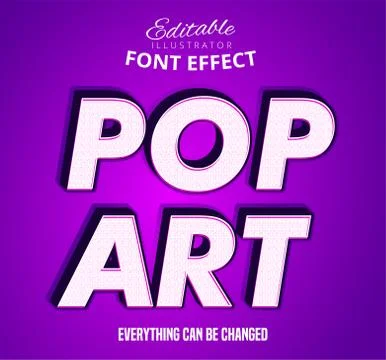 Pop art text, editable font effect Stock Illustration