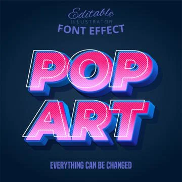 Pop Art text, editable text effect Stock Illustration