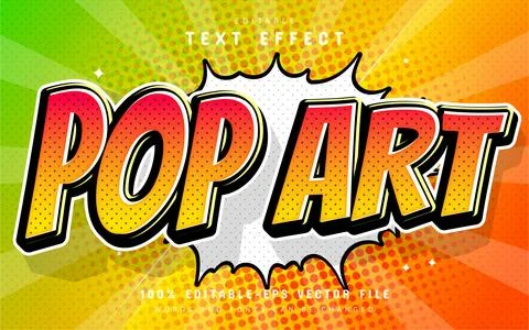 Pop art text effect comic style Stock Illustration