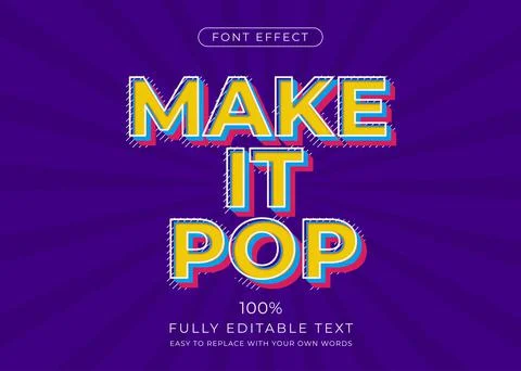 Pop Art text effect . Editable font style Stock Illustration