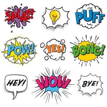 Pop art text. Explosive sound effects Stock Illustration