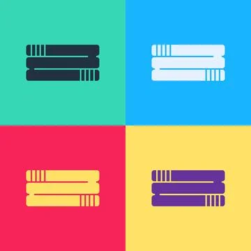 Pop art Towel stack icon isolated on color background.  Vector 스톡 일러스트