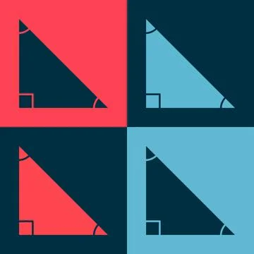Pop art Triangle math icon isolated on color background. Vector Stock Illustration