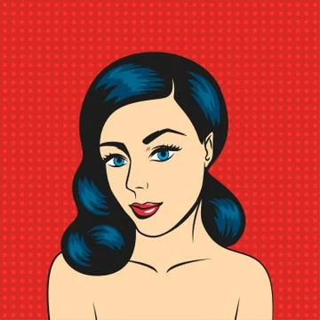 Pop art vector illustration of young woman Stock Illustration