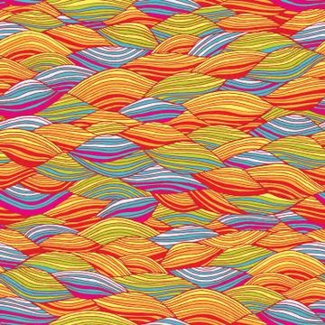 Pop-art Waves seamless pattern Stock Illustration