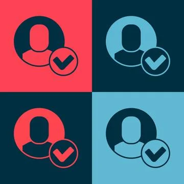 Pop art Worker icon isolated on color background. Business avatar symbol user Stock Illustration