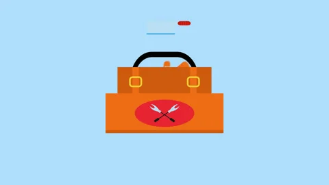 Pop Up BBQ in Bag. 4k Animation Stock Footage 283362675