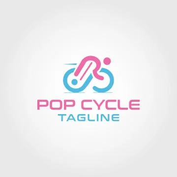 Pop bicycle vector logo design template Stock Illustration