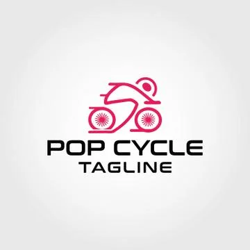 Pop bicycle vector logo design Stock Illustration