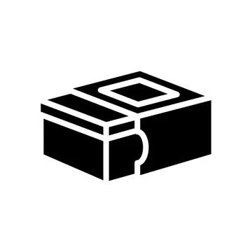 Pop up box cardboard packaging glyph icon vector illustration Stock Illustration