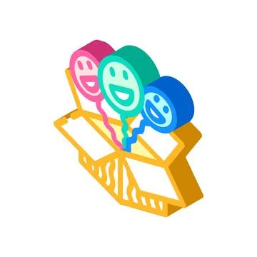 Pop up box cardboard packaging isometric icon vector illustration Stock Illustration