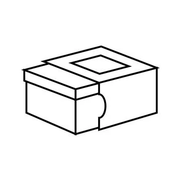 Pop up box cardboard packaging line icon vector illustration Stock Illustration
