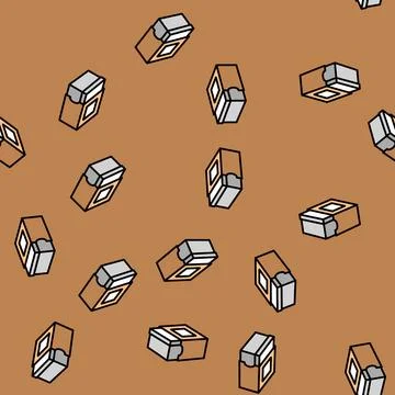 Pop up box cardboard packaging vector seamless pattern Stock Illustration