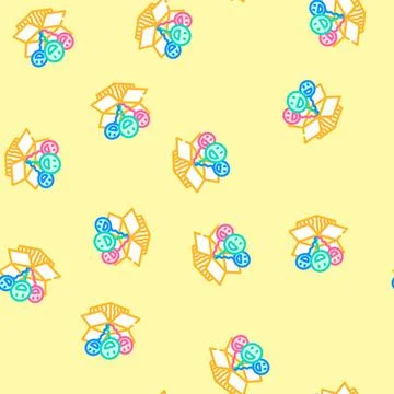 Pop up box cardboard packaging vector seamless pattern Stock Illustration