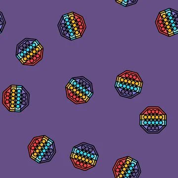 Pop bubble fidget toy vector seamless pattern Stock Illustration