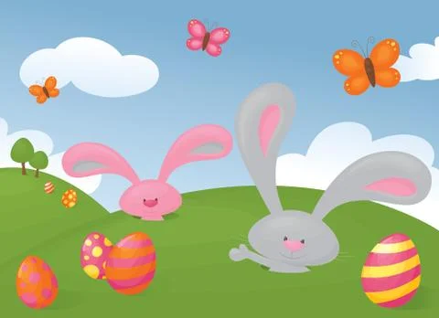 Pop up bunny Illustrazione stock