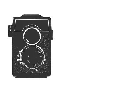 Pop camera - black Illustrazione stock