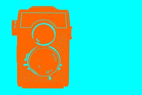 Pop camera - orange Illustrazione stock
