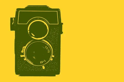 Pop camera - yellow Illustrazione stock