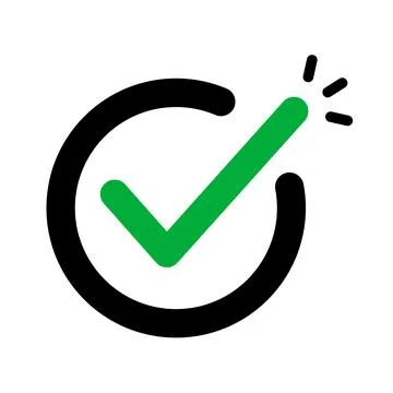 Pop check mark icon. Emphasization check box. Vector. Stock Illustration