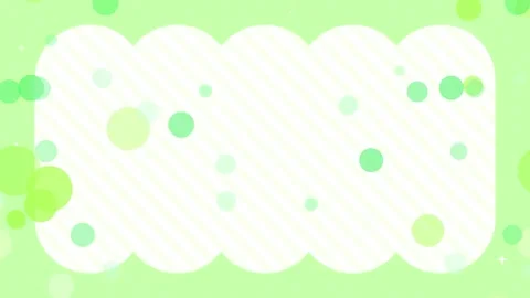 Pop colorful striped frame with floating circles loop green background Stock Footage 332461089