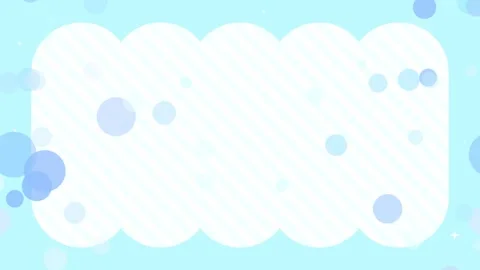 Pop colorful striped frame with floating circles loop blue background 動画素材 332465108