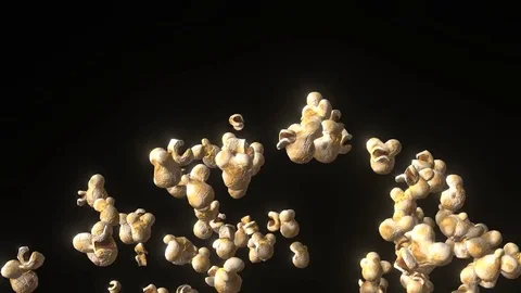 POP CORN ON BLACK BACKGROUND Stock Footage 84455075